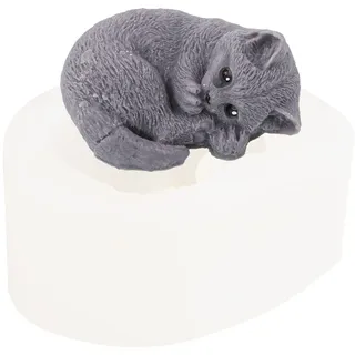 JS MOLD Silikonform Tiere 3D, Katzen Form Silikon Seifengießform,Tier Gießformen Silikon,Hund Kerze Silikonform,Epoxidharz Formen für Kuchen, Seifen, Fondant Kuchen Dekoration Form (3#)