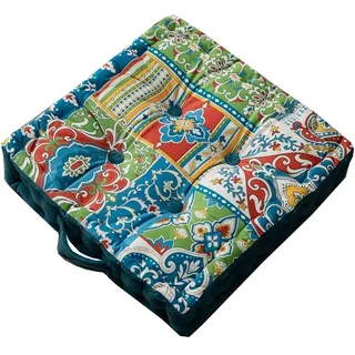 ILiemao Sitzkissen Garten bunt, sesselauflage Outdoor, sitzerhöhung Stuhl, stuhlkissen 40x40, bodenkissen Boho, sitzkissen Sessel senioren für stuhlerhöhung Erwachsene Auto gartenstuhl(E)