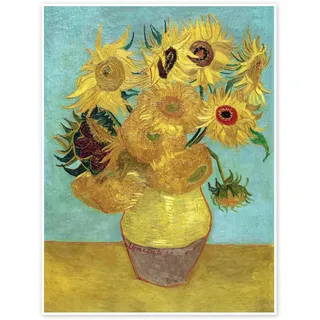 Posterlounge Sonnenblumen Poster | 30 x 40 cm von Vincent van Gogh Gelb Wandbilder Wanddeko