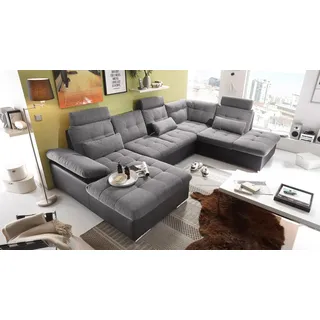 Wohnlandschaft Ecksofa Sofa Jakarta schwarz anthrazit Funktion rechts