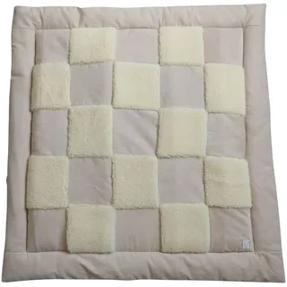 Kaiser Krabbeldecke CORD/WOLLE PATCHWORK 120x120cm, beige