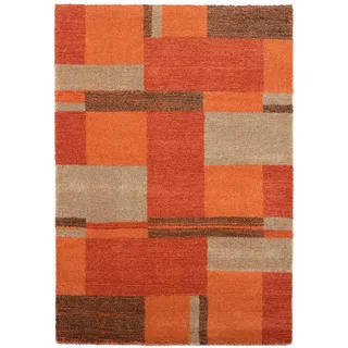 Novel Webteppich Palazzo Bloc, Terracotta, Textil, Abstraktes, rechteckig, 140x200 cm, in verschiedenen Größen erhältlich, Teppiche & Böden, Teppiche, Webteppiche
