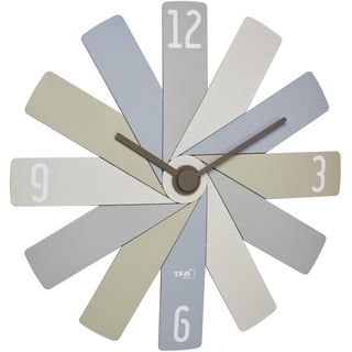 TFA Dostmann Designer-Wanduhr analog Clock in The Box, 60.3020.30, mit Stecksystem, leises Uhrwerk, Lange Batterielaufzeit, Quarzuhr, Wohnzimmeruhr, Küchenuhr, bunt