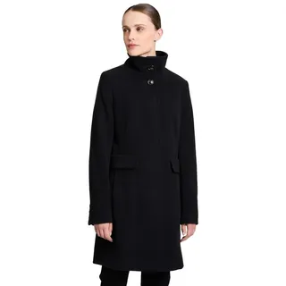 GIL BRET Wolljacke Mantel mit Stehkragen und Knopfverschluss schwarz 46