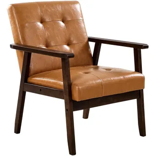 Vevor Akzentstuhl Kunstleder Beige/Braun