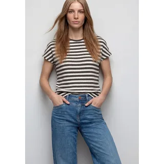 STREET ONE Rundhalsshirt mit Streifen Braun 34