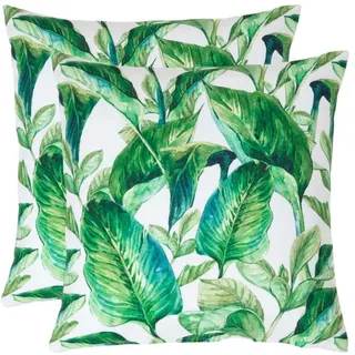 Homescapes Tropical 45 x 45 cm Grün-Weiße