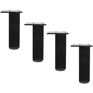 Möbelbeine 4 Stück Verstellbare Möbelfüße Metallschrankbeine, mit 32 Stück Befestigungsschraube, Geeignet für Schrank, Sofa, Couchtisch, TV-Schrank (Schwarz und Weiß)