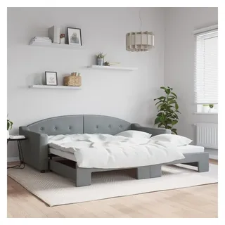 furnicato Bett Ausziehbares 2-in-1-Tagesbett 223 x 110 x 75 cm Hellgrau (1-tlg), Stabiles Schlafsofa aus Massivholz und Metall für das Schlafzimmer grau