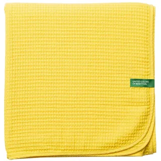 BENETTON Kuscheldecke 140 x 190 cm Gelb
