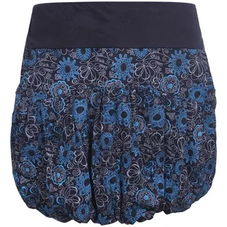 Vishes - Alternative Bekleidung - Kurzer Damen Ballon-Rock Baumwoll-Jersey Blumen-Druck Taschen schwarz 44 - 44