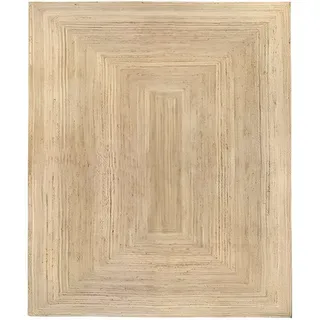 PolkaHome® Jute-Teppich Alhambra Natur, 100% Naturfaser, handgewebt, Wohnzimmer, Schlafzimmer, Esszimmer, Flur, Eingang - 300x250 cm - Beige
