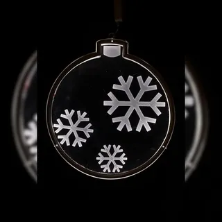 METRO Professional LED-Weihnachtskugel mit Schneeflocken-Dekor, Ø 63.5 x 70, 12 W, 240 LEDs, warmweiß
