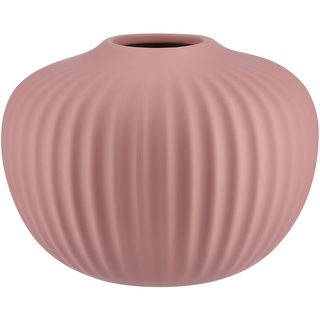 Vase , rosa/pink , Steinzeug , Maße (cm): H: 11  Ø: 15