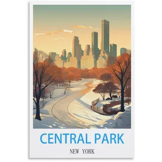 EZMLFA Malen nach Zahlen, Central Park, New York, DIY-Acryl-Malen-nach-Zahlen-Set mit Pinseln, Acrylpigment, Heimdekoration, Geburtstagsgeschenke, 50 x 60 cm