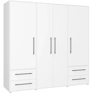 Die Möbelfundgrube Drehtürenschrank Mokkaris 206 x 200 x 59 cm Weiß