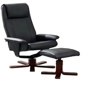 Happy Home Relaxsessel mit Hocker 87 x 103,5 x 87 cm Schwarz