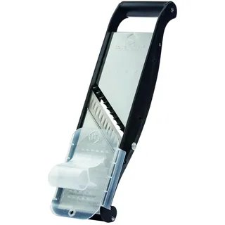 LOUIS TELLIER | Profi-Gemüsehobel aus Edelstahl Compact-Pro Basalt mit Ergonomischem Schieber | Obst- und Gemüseschneider und Frites und Juliennes | Dicke verstellbar | Made in France