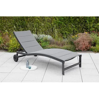 Merxx San Marino Gartenliege 178 x 70 x 105 cm grau inkl. Rollen