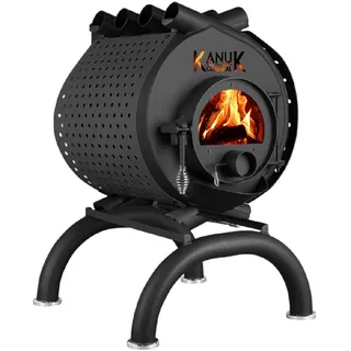 Kanuk Kaminofen Kanuk® Original 10 kW - Spot schwarz - Gestell Rondo, 10,3 kW schwarz