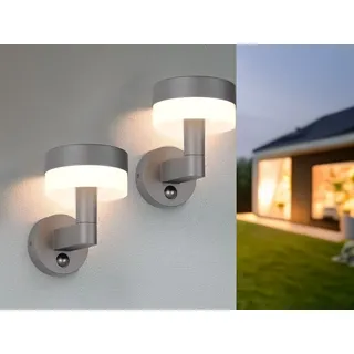 meine wunschleuchte Außenwandleuchte Aluminium H 22 cm 2er Set grau