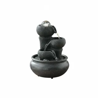 Kuntesetty Innenraum Quellbrunnen, Mini Brunnen, Landschaftspumpe mit LED Beleuchtung, Mehrfarbig, Stil c