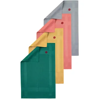 ROSELINE Mikrofaser Handtücher Küchentücher für den alltäglichen Einsatz geeignete Saugstarke & fusselfreie Geschirrtücher Putzlappen 4er Set (42 x 68 cm)(Bunt)