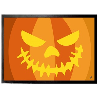 Fußmatte Halloween - Kürbis-Gesicht, 1art1, Höhe: 5 mm 70 cm x 50 cm x 5 mm