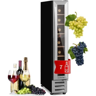 Klarstein Weinkühlschrank Vinovilla 7, für 7 Standardflaschen á 0,75l,Wein Flaschenkühlschrank Weintemperierschrank Weinschrank Kühlschrank