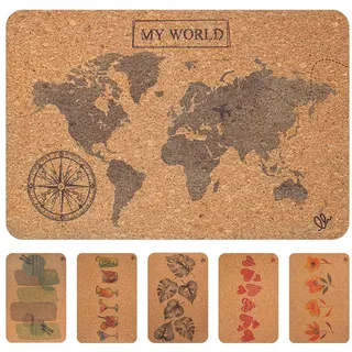 OLIVO.shop Rutschfester Korkteppich für die Küche, maschinenwaschbar, dünn 3 mm, umweltfreundlich und recycelbar, Teppiche für Küche, Eingangsbereich und Flur Kork (Word, 55 x 230 cm)