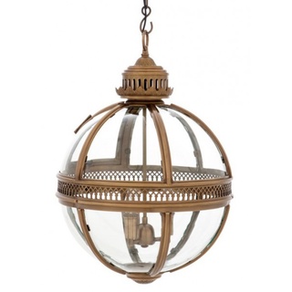 Casa Padrino Barock Hängeleuchte Antik Messing Design Kugel Durchmesser 43 cm, Höhe 63 cm - Barock Schloss Lampe Leuchte Laterne
