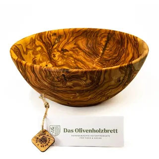 dasOlivenholzbrett Salatschüssel Salatschale aus Olivenholz Ø 20 cm