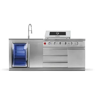 GORILLER® SB-S1 Outdoorküche | 6-Brenner Gasgrill | Cool-Clean