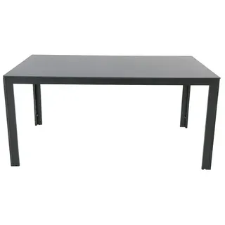 Sunfun Maja Gartentisch  (L x B x H: 160 x 90 x 74 cm, Aluminium, Glas, Rechteckig, Night-Grey)