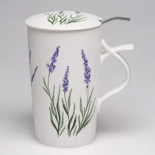 TEA SOUL Liara Tasse • Porzellanbecher mit Deckel und perforiertem Filter • Fassungsvermögen 400 ml