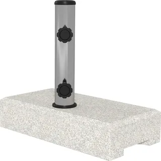 Sonnenschirmständer 25kg Ständer Für Halbrund Sonnenschirm Mit Ø 32/38/48 Mm Stange, Sonnenschirmfuß Für Garten, Balkon, Granit, Grau 45 X 22,5 X 40 Cm Aosom