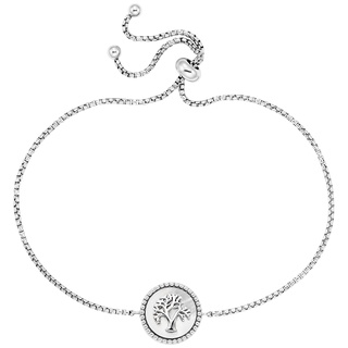 Engelsrufer Damen Armband in der Farbe Silber aus Sterling Silber mit Lebensbaum und Zugverschluss, längenverstellbar, Größe: 34 cm, nickelfrei, ERB-LILTREE-PE