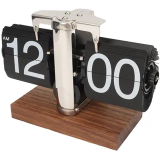 Bewinner Klappbare Schreibtisch-Regaluhr Im Retro-Stil, Automatisch Klappbare Schreibtisch-Tischuhr, Klassische Mechanische Digitalanzeige, Batteriebetrieben, 12 Stunden, Moderne Digitale