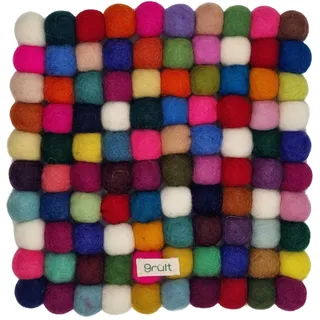 Grült Home Topfuntersetzer - Filz untersetzer für Tassen, Töpfe, Pfannen und Tassen handgefilzt in Nepal (Multicolor, Square 20 cm)