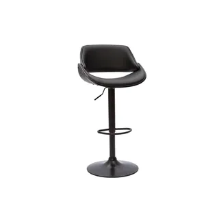 miliboo Design-Barhocker höhenverstellbar Holz und Metall  schwarz