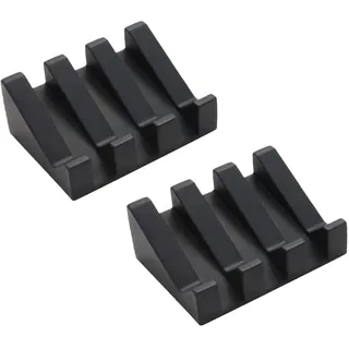 Ygapuzi Silikon Seifenschale mit Abfluss Dusche schräg Wasserfall Streifen Seifenhalter Tablett für einfache Reinigung Waschbecken Bad Küche Zubehör Seifenkissen (Schwarz - 2 Pack)
