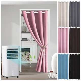 Rosnek Türvorhang Verdunkelung Thermo Türvorhang, Schlafzimmer Wohnzimmer Gardinen rosa 132 cm x 244 cm