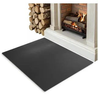 Tulup Bodenschutzplatte Funkenschutzplatte Metall Schwarz, Stahlplatte Für Kamin Rechteck | 100 cm x 80 mm