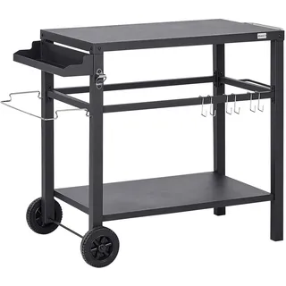 Beliani Servierwagen Schwarz Staletti