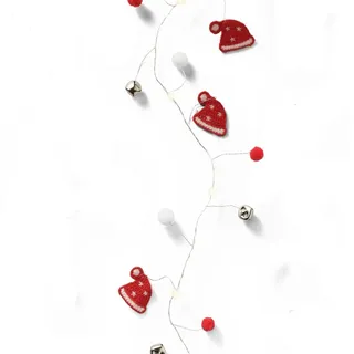 MARELIDA LED Drahtlichterkette Weihnachtsmütze Zipfelmütze 20LED 1,9m Weihnachtsgirlande