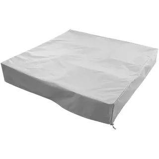 KESYOO Sandkastenabdeckung für Kinder, Oxford-Gewebe, grau, 125 x 125 x 20 cm, mit Kordelzug, Schutzhülle für Pool und Sandkasten, staub- und wetterfeste Markise für den Außenbereich