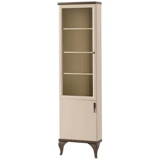 Xlmoebel Eckvitrine Eckschrank mit Glasfront und Ablagefächern in elegantem Design (Eckvitrine) Hergestellt in Europa beige