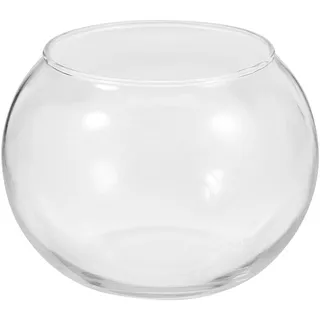 Angoily Glasvase Rund 2 Stück kugelförmige Deko-Vase in klassischem Stil aus Klarglas, Kugelvase Glas Aquarium Kugelaquarium Goldfischglas Glas-Fischglas für Wohnzimmer, Büros, Garten, 12 x 12 x 10cm