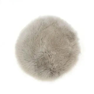 Sitzkissen LAMMFELL PLATIN (D 34 cm) - silber - D 34 cm