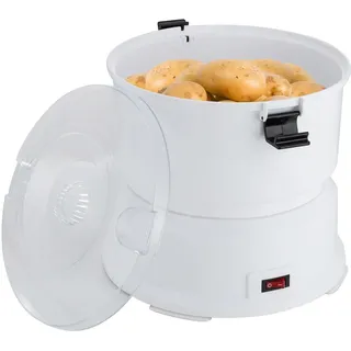 Kartoffelschälmaschine 85W Elektrische Weiß Kartoffelschäler Schälzeit 2-4min Salat-Schleuder mit Edelstahl-Klingen, Kapazität 0.8kg 25.5*27cm Kartoffel Schäl Maschine für Schnelles Schälen in Küchen